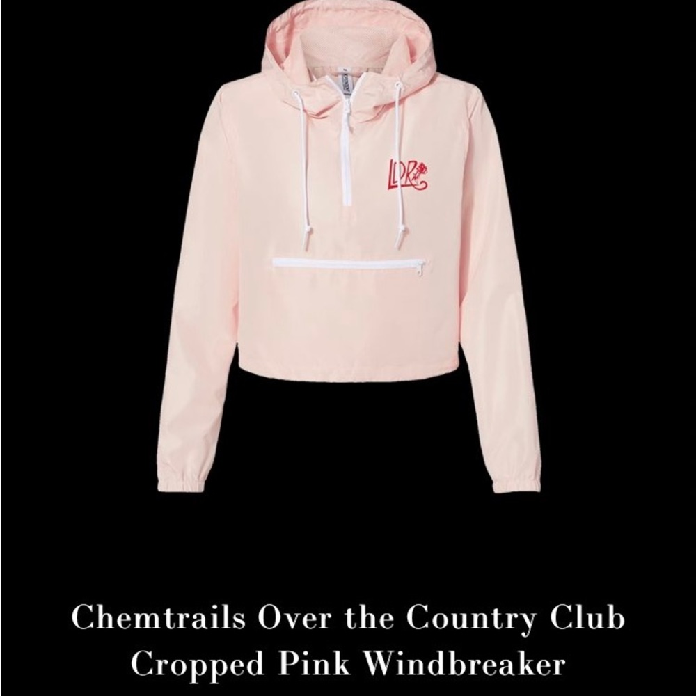 Lana Del Rey Chemtrails Over the Country Club Pink Cropped Windbreaker Jacket